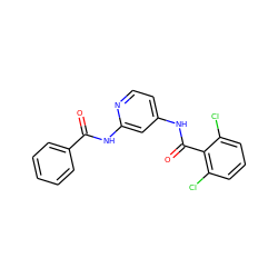 O=C(Nc1cc(NC(=O)c2c(Cl)cccc2Cl)ccn1)c1ccccc1 ZINC000096282841