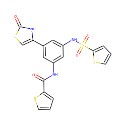 O=C(Nc1cc(NS(=O)(=O)c2cccs2)cc(-c2csc(=O)[nH]2)c1)c1cccs1 ZINC000095605239