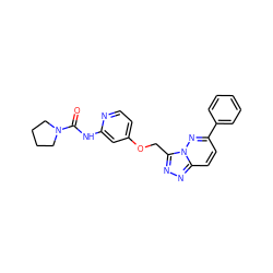 O=C(Nc1cc(OCc2nnc3ccc(-c4ccccc4)nn23)ccn1)N1CCCC1 ZINC000139911527