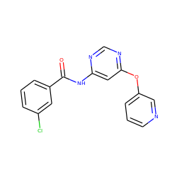 O=C(Nc1cc(Oc2cccnc2)ncn1)c1cccc(Cl)c1 ZINC000096175609