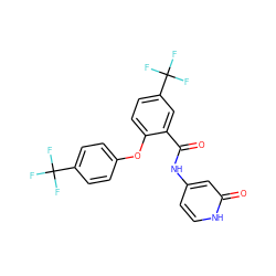 O=C(Nc1cc[nH]c(=O)c1)c1cc(C(F)(F)F)ccc1Oc1ccc(C(F)(F)F)cc1 ZINC000143170430