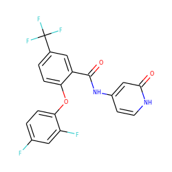 O=C(Nc1cc[nH]c(=O)c1)c1cc(C(F)(F)F)ccc1Oc1ccc(F)cc1F ZINC000223851075