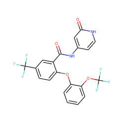 O=C(Nc1cc[nH]c(=O)c1)c1cc(C(F)(F)F)ccc1Oc1ccccc1OC(F)(F)F ZINC000143172832