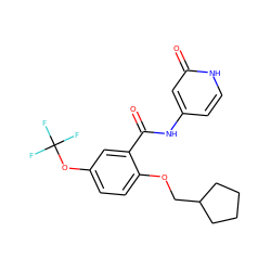 O=C(Nc1cc[nH]c(=O)c1)c1cc(OC(F)(F)F)ccc1OCC1CCCC1 ZINC000143164050