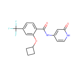 O=C(Nc1cc[nH]c(=O)c1)c1ccc(C(F)(F)F)cc1OC1CCC1 ZINC000221106653