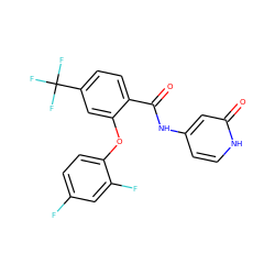 O=C(Nc1cc[nH]c(=O)c1)c1ccc(C(F)(F)F)cc1Oc1ccc(F)cc1F ZINC000143219962