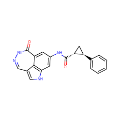 O=C(Nc1cc2[nH]cc3cn[nH]c(=O)c(c1)c32)[C@@H]1C[C@H]1c1ccccc1 ZINC000063298120