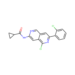 O=C(Nc1cc2c(Cl)nc(-c3ccccc3Cl)cc2cn1)C1CC1 ZINC000169700067