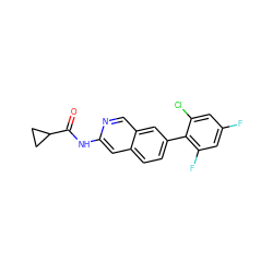 O=C(Nc1cc2ccc(-c3c(F)cc(F)cc3Cl)cc2cn1)C1CC1 ZINC000169700098