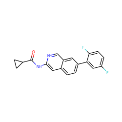 O=C(Nc1cc2ccc(-c3cc(F)ccc3F)cc2cn1)C1CC1 ZINC000169700102