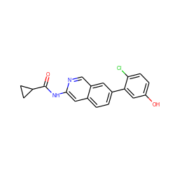 O=C(Nc1cc2ccc(-c3cc(O)ccc3Cl)cc2cn1)C1CC1 ZINC000169699930