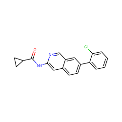 O=C(Nc1cc2ccc(-c3ccccc3Cl)cc2cn1)C1CC1 ZINC000169700112