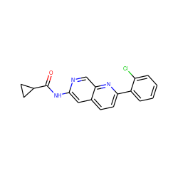 O=C(Nc1cc2ccc(-c3ccccc3Cl)nc2cn1)C1CC1 ZINC000169700090