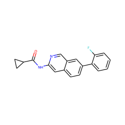 O=C(Nc1cc2ccc(-c3ccccc3F)cc2cn1)C1CC1 ZINC000169700113