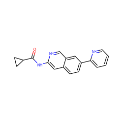 O=C(Nc1cc2ccc(-c3ccccn3)cc2cn1)C1CC1 ZINC000169699946