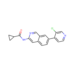 O=C(Nc1cc2ccc(-c3ccncc3Cl)cc2cn1)C1CC1 ZINC000169700106