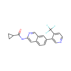 O=C(Nc1cc2ccc(-c3cnccc3C(F)(F)F)cc2cn1)C1CC1 ZINC000144280865