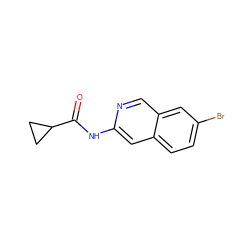 O=C(Nc1cc2ccc(Br)cc2cn1)C1CC1 ZINC000169700097