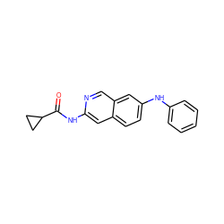 O=C(Nc1cc2ccc(Nc3ccccc3)cc2cn1)C1CC1 ZINC000169699958