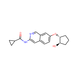 O=C(Nc1cc2ccc(O[C@@H]3CCC[C@H]3O)cc2cn1)C1CC1 ZINC000144305806