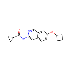 O=C(Nc1cc2ccc(OC3CCC3)cc2cn1)C1CC1 ZINC000169700029