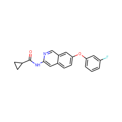 O=C(Nc1cc2ccc(Oc3cccc(F)c3)cc2cn1)C1CC1 ZINC000144320806