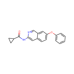 O=C(Nc1cc2ccc(Oc3ccccc3)cc2cn1)C1CC1 ZINC000169699981