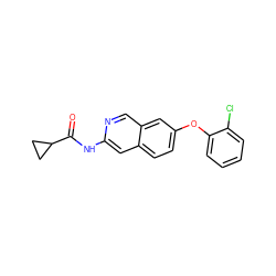 O=C(Nc1cc2ccc(Oc3ccccc3Cl)cc2cn1)C1CC1 ZINC000169699982