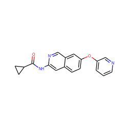 O=C(Nc1cc2ccc(Oc3cccnc3)cc2cn1)C1CC1 ZINC000169699985