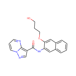 O=C(Nc1cc2ccccc2cc1OCCCO)c1cnn2cccnc12 ZINC000113652879