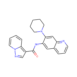 O=C(Nc1cc2cccnc2cc1N1CCCCC1)c1cnn2ccccc12 ZINC001772593695