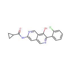 O=C(Nc1cc2cnc(-c3ccccc3Cl)c(O)c2cn1)C1CC1 ZINC000144320376