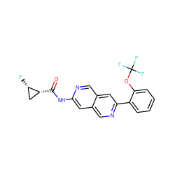 O=C(Nc1cc2cnc(-c3ccccc3OC(F)(F)F)cc2cn1)[C@@H]1C[C@@H]1F ZINC000144380514