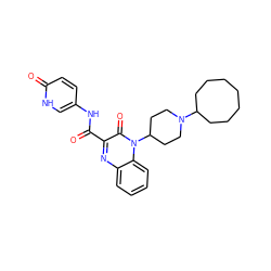 O=C(Nc1ccc(=O)[nH]c1)c1nc2ccccc2n(C2CCN(C3CCCCCCC3)CC2)c1=O ZINC000143898126