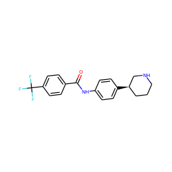 O=C(Nc1ccc([C@@H]2CCCNC2)cc1)c1ccc(C(F)(F)F)cc1 ZINC000117719030