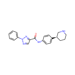 O=C(Nc1ccc([C@@H]2CCCNC2)cc1)c1cnn(-c2ccccc2)n1 ZINC000146993079