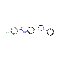 O=C(Nc1ccc([C@@H]2CCN(c3ccccc3)C2)cc1)c1ccc(Cl)cc1 ZINC000117725203