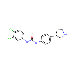 O=C(Nc1ccc([C@@H]2CCNC2)cc1)Nc1ccc(Cl)c(Cl)c1 ZINC000117718184