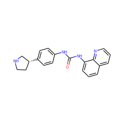 O=C(Nc1ccc([C@@H]2CCNC2)cc1)Nc1cccc2cccnc12 ZINC000117739173