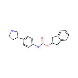 O=C(Nc1ccc([C@@H]2CCNC2)cc1)OC1Cc2ccccc2C1 ZINC000117718076