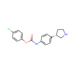 O=C(Nc1ccc([C@@H]2CCNC2)cc1)Oc1ccc(Cl)cc1 ZINC000117722314