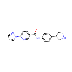 O=C(Nc1ccc([C@@H]2CCNC2)cc1)c1ccc(-n2cccn2)nc1 ZINC000117720499