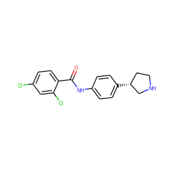 O=C(Nc1ccc([C@@H]2CCNC2)cc1)c1ccc(Cl)cc1Cl ZINC000117718108