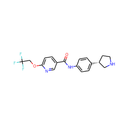 O=C(Nc1ccc([C@@H]2CCNC2)cc1)c1ccc(OCC(F)(F)F)nc1 ZINC000117716579