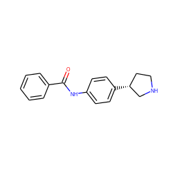 O=C(Nc1ccc([C@@H]2CCNC2)cc1)c1ccccc1 ZINC000117718181