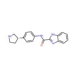 O=C(Nc1ccc([C@@H]2CCNC2)cc1)c1nc2ccccc2[nH]1 ZINC000117725481