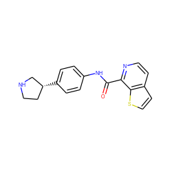 O=C(Nc1ccc([C@@H]2CCNC2)cc1)c1nccc2ccsc12 ZINC000117742225