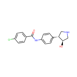 O=C(Nc1ccc([C@@H]2CNC[C@H]2O)cc1)c1ccc(Cl)cc1 ZINC000117716642