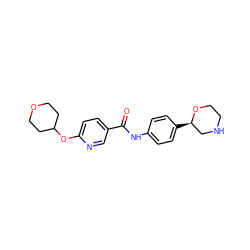 O=C(Nc1ccc([C@@H]2CNCCO2)cc1)c1ccc(OC2CCOCC2)nc1 ZINC000117738437