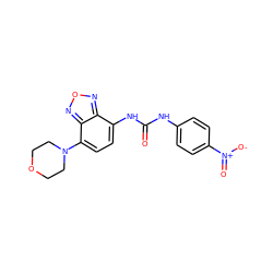 O=C(Nc1ccc([N+](=O)[O-])cc1)Nc1ccc(N2CCOCC2)c2nonc12 ZINC000013153222